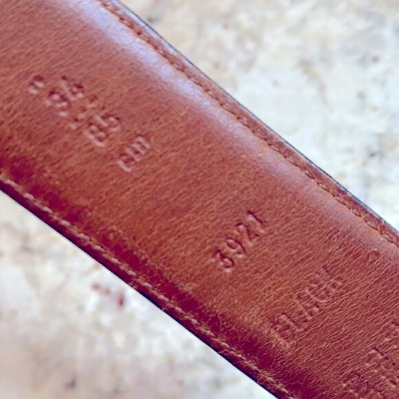 Vintage Coach USA Buckle Brass Leather 1” wide Belt BLK sz 34 - Picture 4 of 12